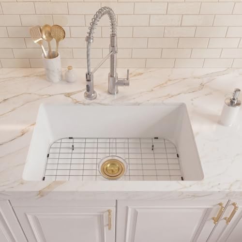 Kitchen Sink Grid,24 3/16" X 12 11/16" Sink Protectors for Kitchen Sink,Stainless Steel Sink Grate with Center Drain - Image 2