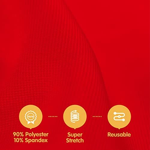 BRILLMAX 6 Pack Red Spandex Table Covers for 6ft Rectangle Tables - Image 2