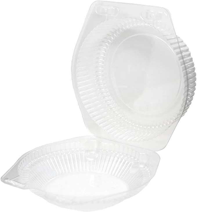 6" Clear Hinged Plastic Pie Container - 350 per case by Unknown