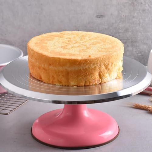 EVGATSAUTO Revolving Cake Decorating Stand, Silent Bearing 10 Inch Aluminum Alloy Round Cake Turntable for Professional Pastry Chefs - Image 4