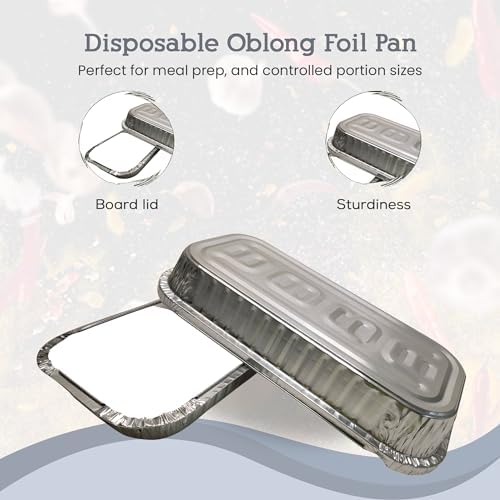 D&W Fine Pack Disposable Aluminum Foil 3 lb. Oblong Food Storage Pans with Board Lids - 48 Ounces - Perfect for Baking, Preparing Food (Pack of 500) - Image 3