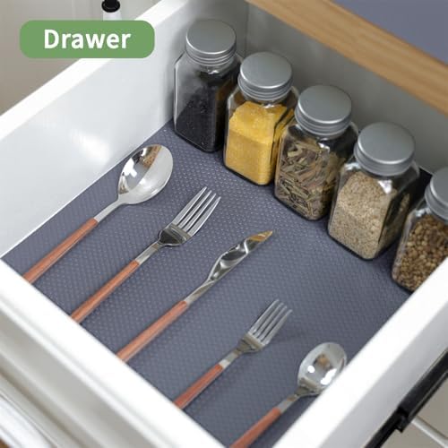 Shelf Liners 20 inch x 20 ft Shelf Liners for Kitchen cabinets nonstick Shelf Lining Drawer Mats EVA Protector for Cupboard (Gray,20 inch x 20 ft) - Image 4