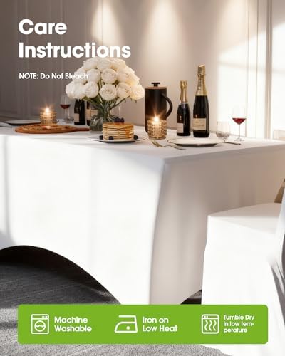 Pureegg Spandex Tablecloth 6ft 4 Pack White - Image 4