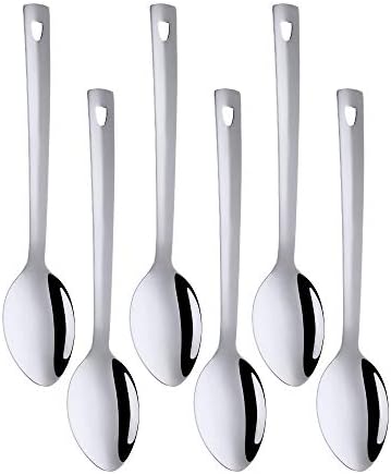 6 Pcs Silver Large Serving Spoon, Stainless Steel Titanium Plated Serving Spoons Set Mirror Finish for Elegant Buffet Banquet Party Holiday Dinner serving, Dishwasher Safe(13 inches/33.2cm) by Unknown