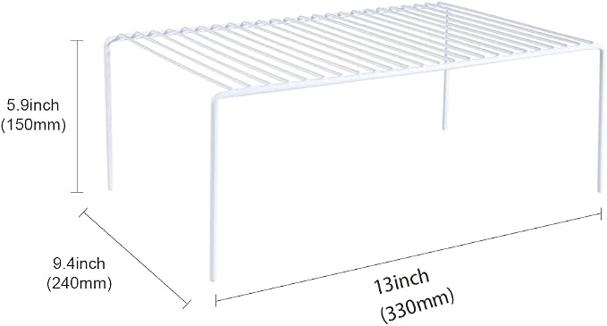 Redrubbit Medium (13 x 9. 4 Inch) Cabinet Storage Shelf Rack, Rustproof Kitchen Counter and Cabinet Shelf, Storage Rack Organizer for Kitchen, Fridge, Cabinet, Bathroom, Set of 2 - Image 8