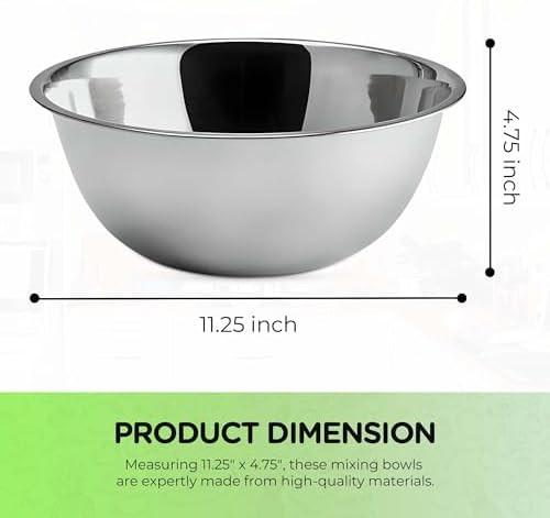 OCS Parts 5 Quart Stainless Steel Mixing Bowl | 11.25-Inch - Image 2