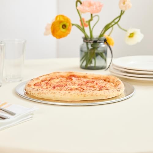 Restaurantware 13 Inch Aluminum Pizza Pan 1 Count Wide Rim Silver Pizza Pan, Heat Conductive Round Pizza Tray, Lightweight Corrosion-Resistant Serving Tray For Restaurant Or Home Use - Image 6