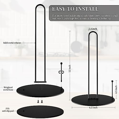 Paper Towel Holder 10Pack Bulk Black Stand Countertop for Kitchen - Image 2