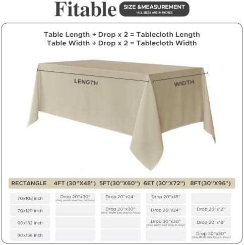 Fitable 8 Pack Nature Tablecloths 60x102 Inch for 6 Ft Rectangle Tables - Image 5