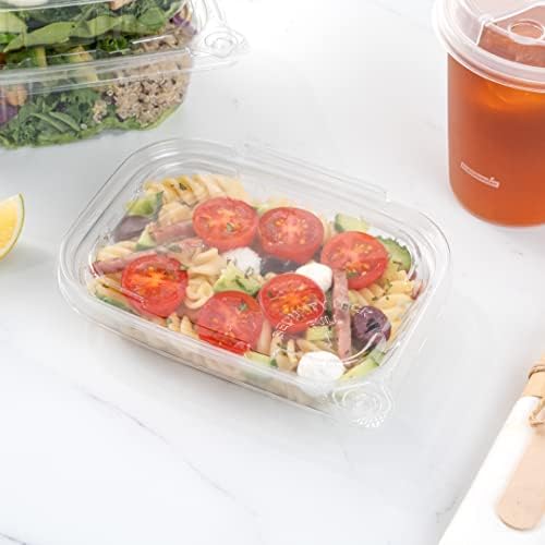 Restaurantware Tamper Tek 8 Ounce Take Out Containers 100 Tamper-Evident Deli Containers - Hinged Lid Freezable Clear Plastic Meal Prep Containers Disposable For Carry Out Or Lunches - Image 4