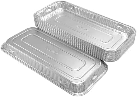 PACTOGO 11" x 5" x 1" Disposable Aluminum Foil Oblong Danish Cake Pans - Ideal Baking Tins for Sweets, Coffee Cakes, Danishes, Cookies, Brownies (Pack of 50) by PACTOGO