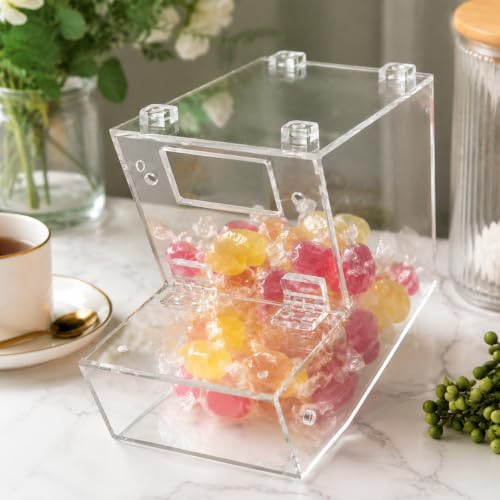 1 Pcs Clear Acrylic Candy Bin with Hinged Lid, 4.5''x10.5''x6'' Candy Display Container, Open Front Storage Box for Wrapped Snacks, Nuts, Ice Cream Toppings, Bakery, Retail Counter Display - Image 3