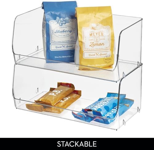 iDesign Stackable Open-Front Storage Bins, Set of 6, Clear - Image 5