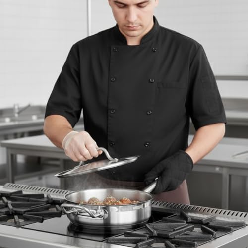 TrueCraftware- 3 Qt. Stainless Steel Sauté Pan with Lid and Welded Hollow Handle- Commercial Chef Skillet Fry Omelet Stir Fry Pan Induction Cookware - Image 2