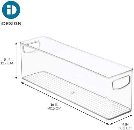 iDesign Small Stackable Storage Bins with Handles, Set of 4, Clear - Image 4