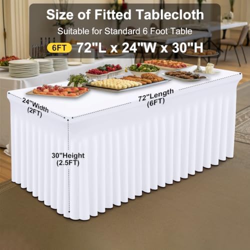 Smiry 2 Pack Spandex Elastic Fitted Table Cloth Skirt for 6FT Table - Image 3