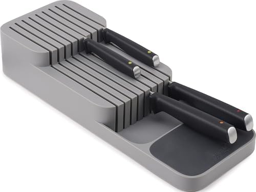 Joseph Joseph DrawerStore Knife Organizer, holds up to 9 knives, Kitchen Organization & Drawer Storage – Compact, Gray by Unknown