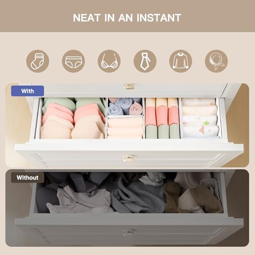 Criusia Drawer Organizer Clothes, 10 Pack Dresser Organizer for Baby Clothes, Underwear, Sock- Foldable Closet Organization and Storage Dividers Bins for Nursery, Bedroom (White) - Image 3