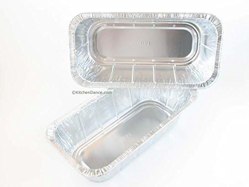 KitchenDance Disposable Aluminum Loaf Pans - Rectangular Aluminum Foil Pans for Meat Loaf's, Breads, Apple Cakes - Baking Pan Perfect for Baking, Cooking, and Preparing Food, 5 Pound Loaf, 25 Count - Image 3