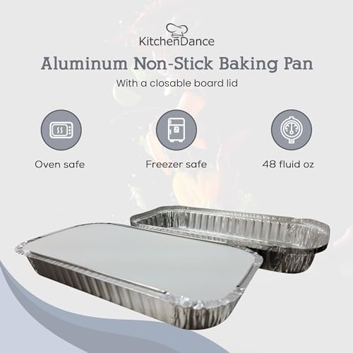 D&W Fine Pack Disposable Aluminum Foil 3 lb. Oblong Food Storage Pans with Board Lids - 48 Ounces - Perfect for Baking, Preparing Food (Pack of 500) - Image 2