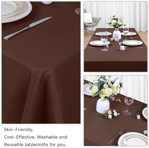 8 Pack Brown Tablecloth Rectangle 60 x 126 Inch for 8 Foot Tables - Image 5