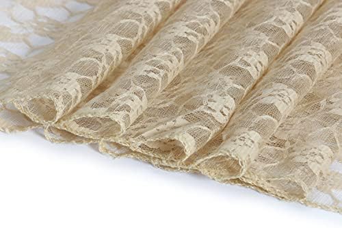 MDS Pack of 20 Wedding 12 x 108 inches Lace Table Runner for Wedding, Decorations for Birthday Parties, Banquets, Graduations, Engagements, and Runners fit Rectangle, Round Table- Champagne Gold - Image 5