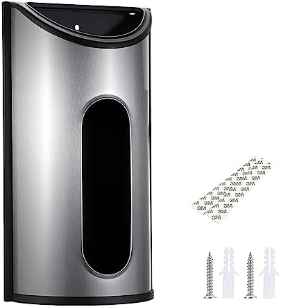 Sumnacon Plastic Bag Holder Wall Mount Grocery Bag Holder with Hardware, Stainless Steel Bag Dispenser for Plastic Bags Sturdy Plastic Bag Holders for Grocery Bags for Kitchen Pantry Cabinet by Sumnacon