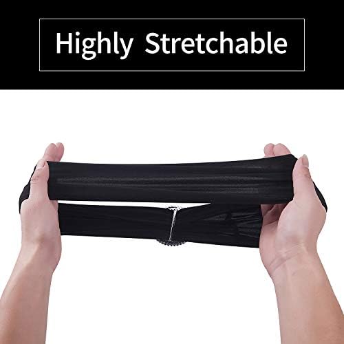 Peomeise 25pcs Black Spandex Chair Sashes with Buckle Slider for Wedding, Party Decoration - Image 6