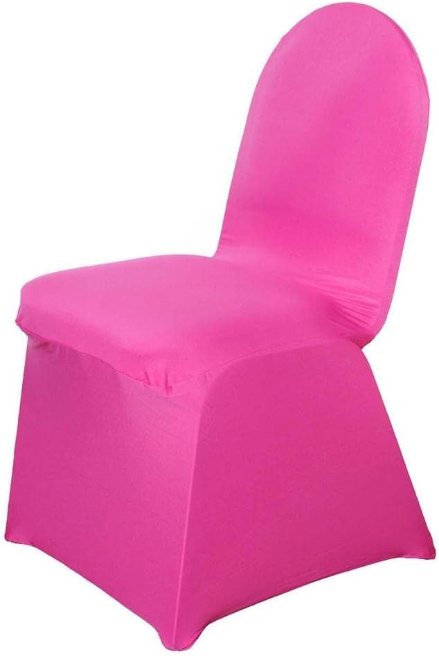 TABLECLOTHSFACTORY Fushia Spandex Chair Cover for Wedding Event Party-Pack of 5 by TABLECLOTHSFACTORY