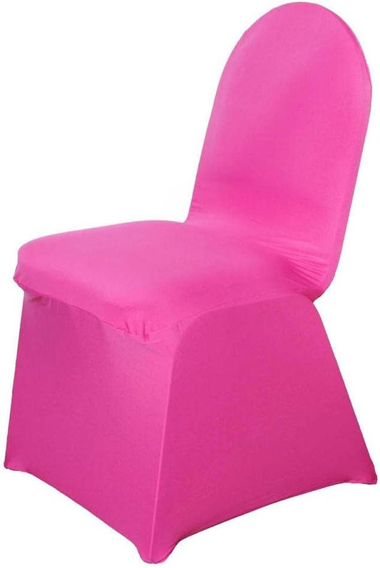 TABLECLOTHSFACTORY Fushia Spandex Chair Cover for Wedding Event Party-Pack of 5 by TABLECLOTHSFACTORY