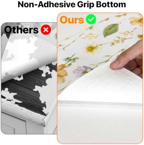 Shelf & Drawer Liner for Kitchen Cabinets Non-Adhesive Flower 12in x 20FT - Image 4