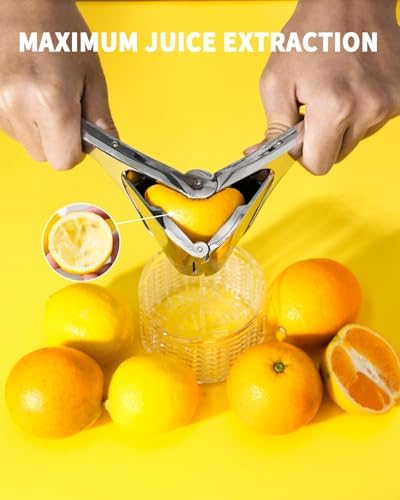 Lemon Squeezer, Stainless Steel Lemon Juicer, Manual Juicer | Manual Juicer for Lemon Citrus Lime Orange, Handheld citrus Squeezer, Heavy Duty, Exprimidor De Limones - Image 2
