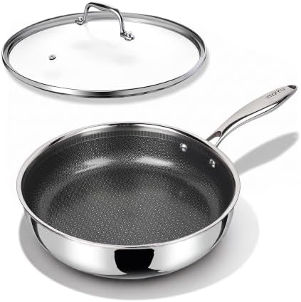 imarku 10-Inch Hybrid Non Stick Frying Pan with Lid, Ceramic Coating by imarku