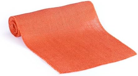 MDS® Pack of 15 Natural Burlap Table Runner, 12 x 72 Inch, Jute Rustic Farmhouse Boho Table Decor for Wedding Reception, Dining Table, Bridal Shower, Baby Shower & Party Decorations - Orange - Image 4