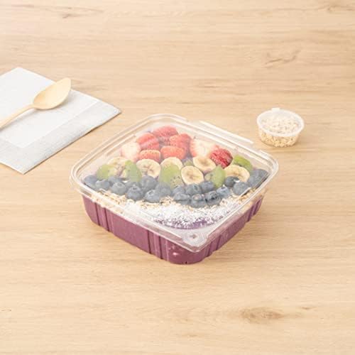 Restaurantware Tamper Tek 48 Ounce Take Out Containers 100 Tamper-Evident Deli Containers - Hinged Lid Freezable Clear Plastic Meal Prep Containers Disposable For Carry Out Or Lunches - Image 4