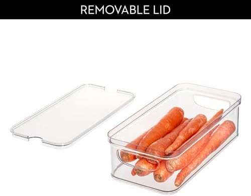 iDesign Stackable Fridge Organizer Bins with Lids for Fresh Produce - Set of 3 - Clear - Image 5