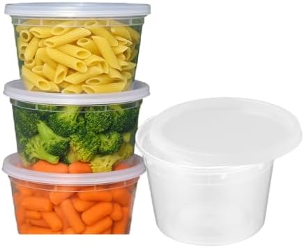 Reusable Plastic BPA-Free Food Storage Deli Container Leak‑Proof | 16oz, 36 set, Heavy Duty, Microwave, Freezer & Dishwasher Safe, Stackable - Image 2
