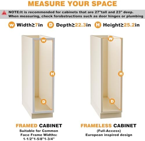 Pull Out Spice Rack Organizer for Cabinet, 5" W x 22.3" D x 25.2" H Multi-Use Solid Wood Slide Out Shelf for Kitchen Cabinet, Sliding Spice Rack for Cans & Jars, Pantry Organization - Image 4