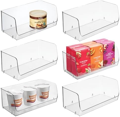 iDesign Stackable Open-Front Storage Bins, Set of 6, Clear by iDesign