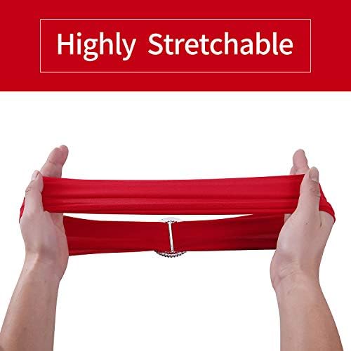 Peomeise 50pcs Red Spandex Chair Sashes with Buckle Slider for Wedding, Party Decoration - Image 6