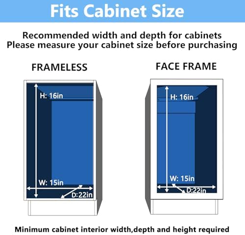 LOVMOR Individual Pull Out Cabinet Organizer, 2 Tier Slide Out Cabinet Drawers, Pots and Pans Organizer and Storage Pantry Shelf for Kitchen (14½" W x 21½" D) - Image 4