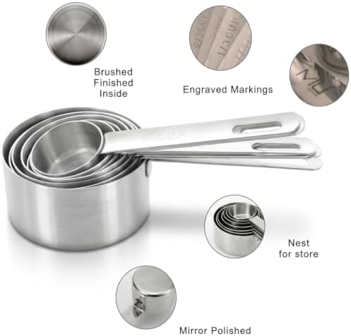 WALLFARM Stainless Steel Measuring Cups Set - Image 4