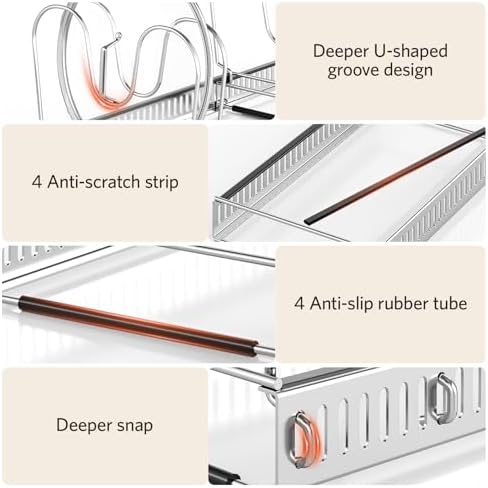 ORDORA Pots and Pans Organizer under Cabinet, 11.8-22.8" 12 Dividers Silver - Image 3