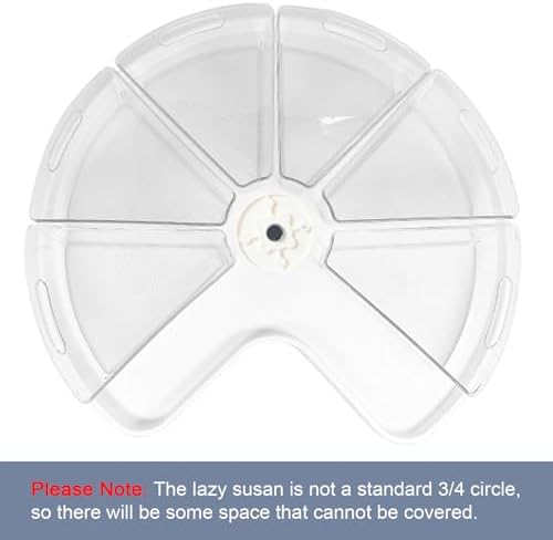 Leeden Lazy Susan Organizer for 28" Diameter Corner Lazy Susan, Plastic Kitchen Cabinet Storage Bins with Handle, 6 Packs, 1/8 Wedge - Food Safe, BPA Free - Image 3