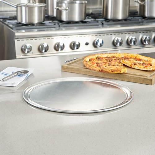Restaurantware 17 Inch Aluminum Pizza Pan 36 Count Wide Rim Silver Pizza Pan, Heat Conductive Round Pizza Tray, Lightweight Corrosion-Resistant Serving Tray For Restaurant Or Home Use - Image 3