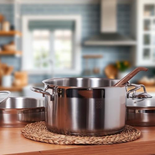 Serenk Pots and Pans Set Stainless Steel, Non Stick, 5 Pieces, Non Toxic Cokware, Induction Cookware, w/Pots & Pans & Saucepans, Cooking Sets Pots and Pans (Stainless Steel 5 Pc) - Image 3