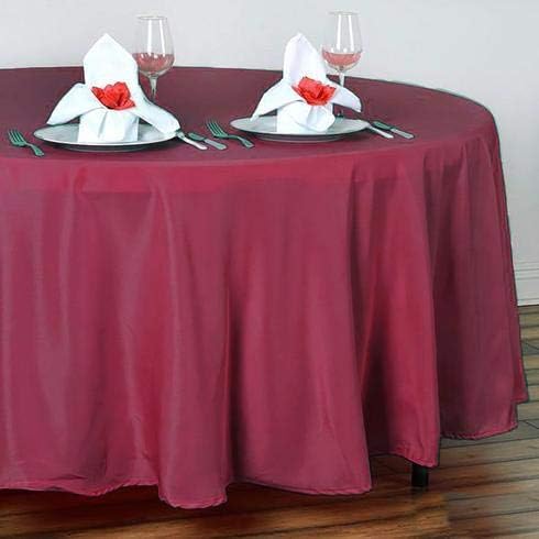 Balsa Circle 6 pcs 108 inch Burgundy Round Polyester Tablecloths Fabric Table Cover Linens for Wedding Party Banquet Reception Events Kitchen Dining - Image 7