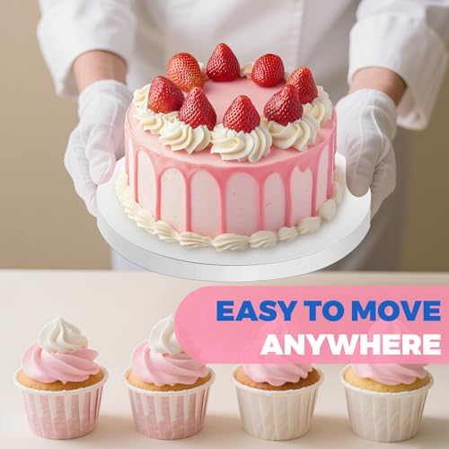 10 Inch Cake Board Drums Round, 12-Pack, White, Sturdy 1/2" Thick Heavy Or Multi-Tiered Cakes for Bithday Wedding Party. (10inch(12pack)) - Image 6