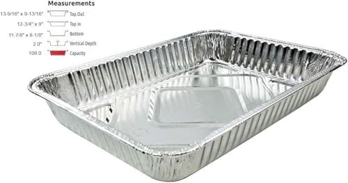PACTOGO 13" x 9" x 2" Disposable Aluminum Foil Oblong Cake Pans - 108 Fluid Ounces Rectangular Pan - Perfect For Baking and Storing Cakes, Casseroles, Rolls REF# 394 (Pack of 200 Pans Only) - Image 2