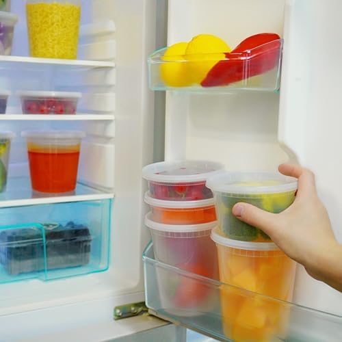 TashiBox 50 Sets 16 Oz Plastic Deli Containers with Lids - Food Storage Containers with Lids - Clear Airtight Meal Prep Containers, BPA Free, Stackable, Leakproof, Microwave and Freezer Safe - Image 6